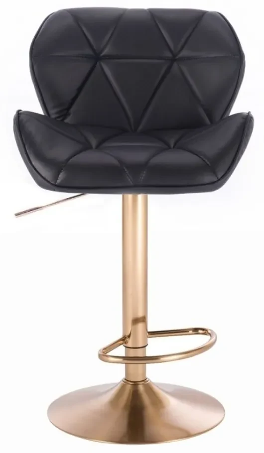 LuxuryForm DESIGN Barová stolička MILANO na zlatom tanieri - čierna