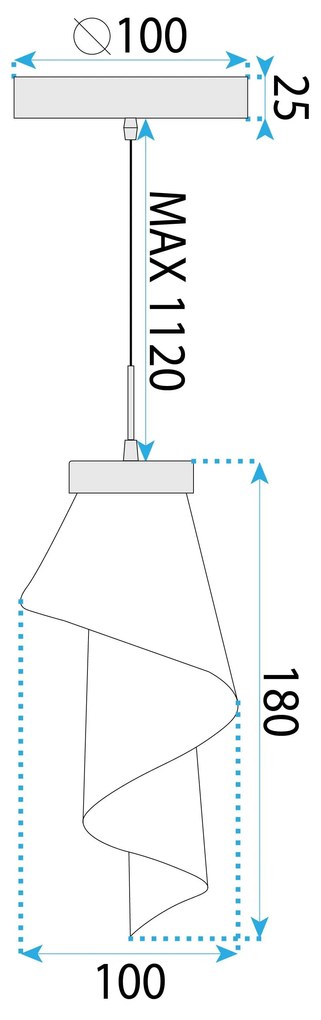 Toolight Toolight, LED závesné svietidlo, 10W, 4000K, 467lm, APP1765-1CP, ružové zlato, OSW-09309
