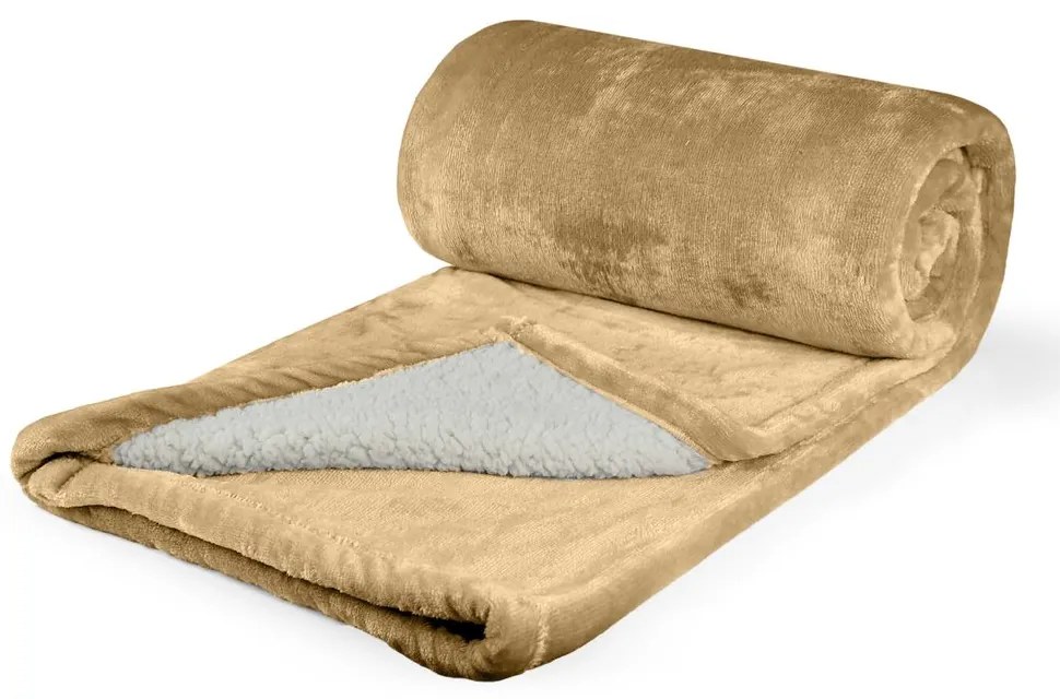 Polášek Mikroflanelová deka s barančekom - Šampáň | 150 x 200 cm