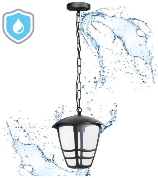 Vonkajší luster na reťazi TEVIO 1xE27/60W/230V IP54 čierna