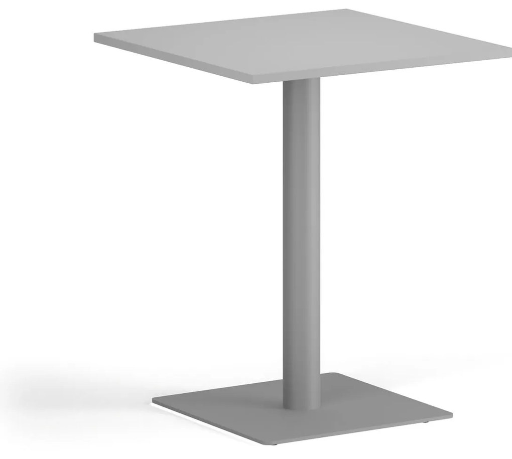 Konferenčný stolík ENZO, 60x60 cm, sivostrieborná podnož, sivá