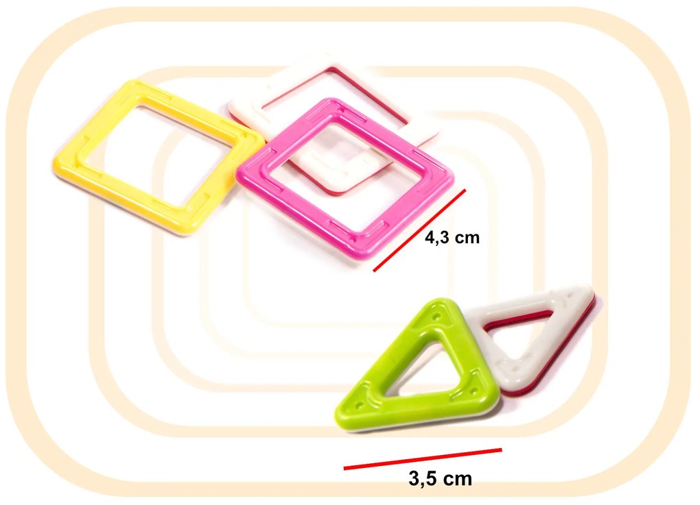 KIK Magnetické tehličky MAGICAL MAGNET MINI 38ks 3+ v2