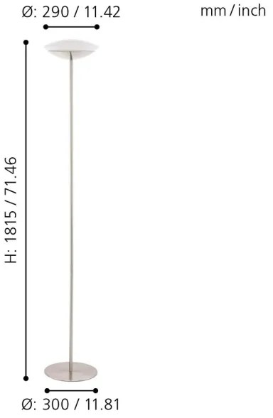 Eglo 33325 - LED RGBW stmievateľná stojacia lampa FRATTINA-C LED/18W/230V matný chróm