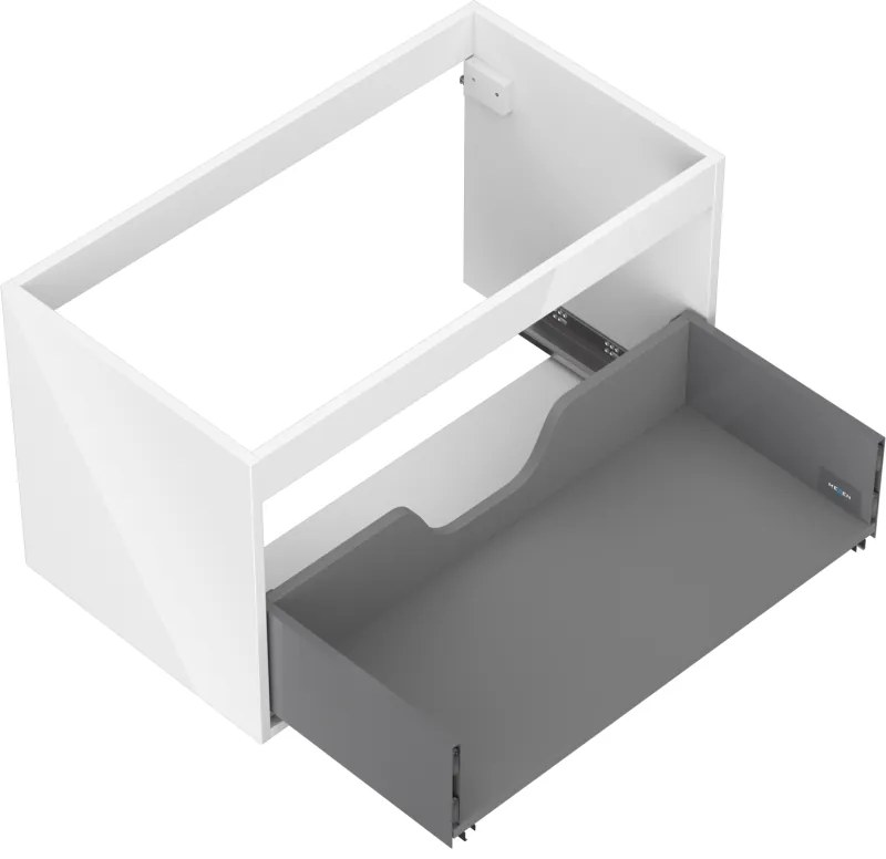 Mexen Box-A, závesná skrinka 80 cm, 1 zásuvka, biela lesklá, 91AX0-0800-470-1-00