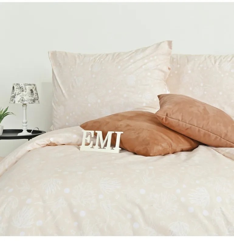 Obliečky bavlnené Sea krémové EMI