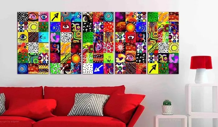 Obraz - Colourful Abstraction Veľkosť: 225x90, Verzia: Standard