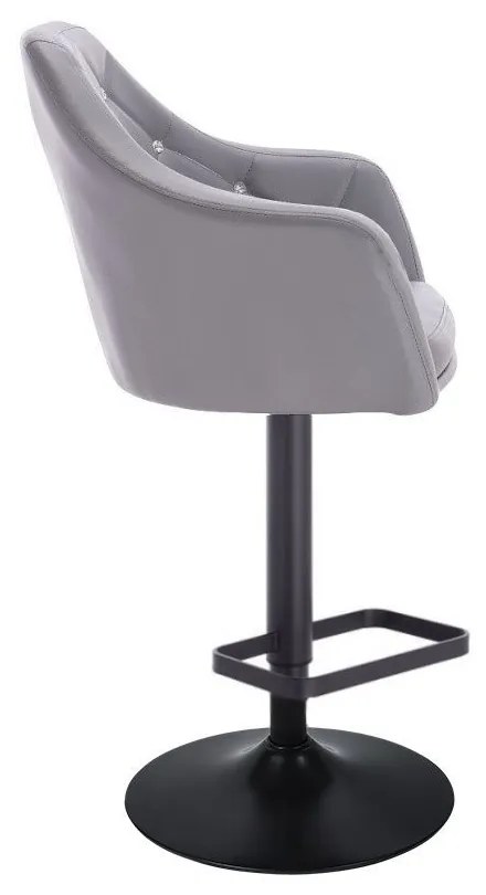LuxuryForm DESIGN Barová stolička ROMA na čiernom tanieri - šedá