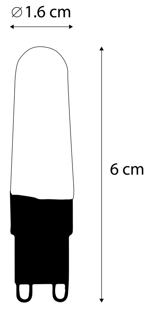 Sada 5 ks G9 LED žiarovka 2,5W 240lm 2300K