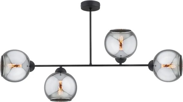 Brilagi - Prisadený luster DIOR 4xE27/60W/230V čierna/dymovošedá
