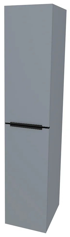 Mereo, Mereo Mailo, kúpeľňová skrinka vysoká 170 cm, čierne madlo, Multidecor, Monumentálna sivá, MER-CN594LPBMSO1