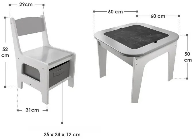 InternetovaZahrada Detský drevený set Milou - sivý