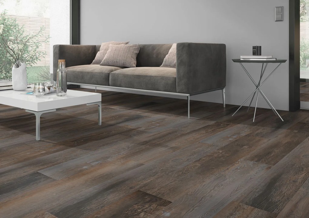 Oneflor, Vinylová podlaha lepená ECO 55 068 Smoked Pine Brown, 1219,2 x 184,1 mm