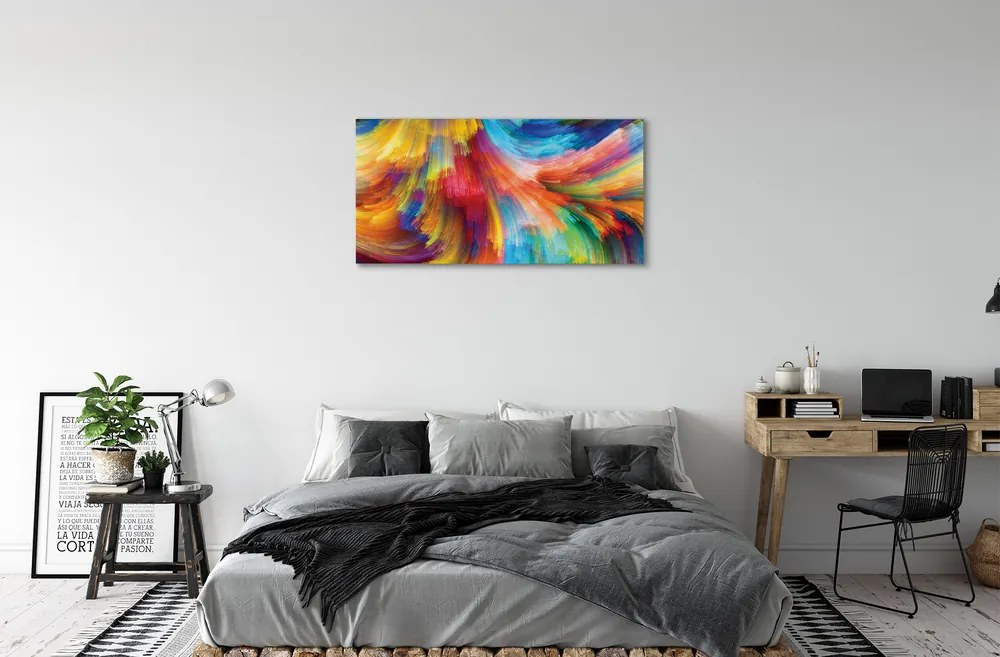Obraz na plátne Nepravidelné farebné prúžky fraktály 125x50 cm
