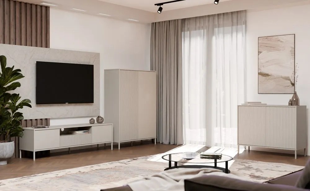 Komoda Kamaro 2D štíhla 103 cm kašmír