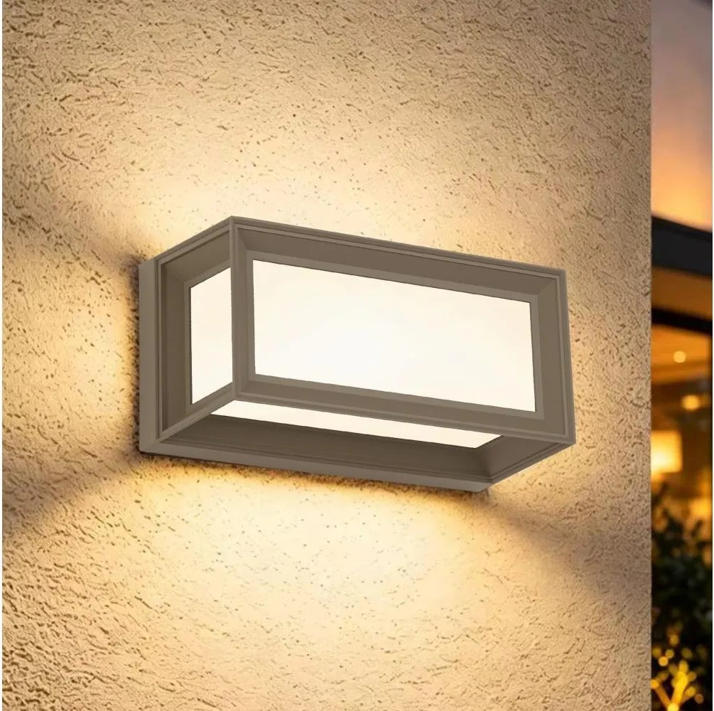 Brilagi - Vonkajšie LED nástenné svietidlo so senzorom PARKER LED/12W/230V sivé IP44