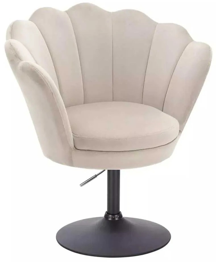 LuxuryForm DESIGN Kreslo FREY VELUR na čiernom tanieri - latte