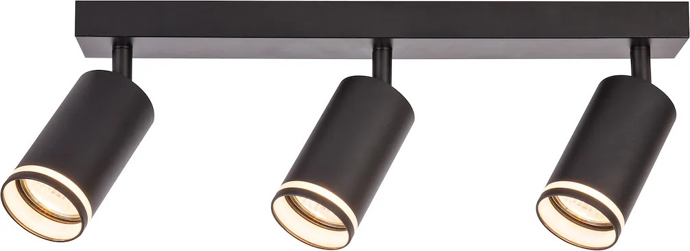 Bodové svietidlo Pipe Ring, 3x čierne kovové tienidlo, b