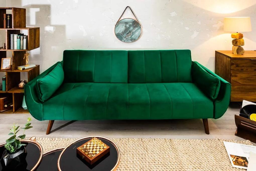 Rozkladacia sedačka Amiyah, 215 cm, zelený zamat - Otvorené balenie - SB