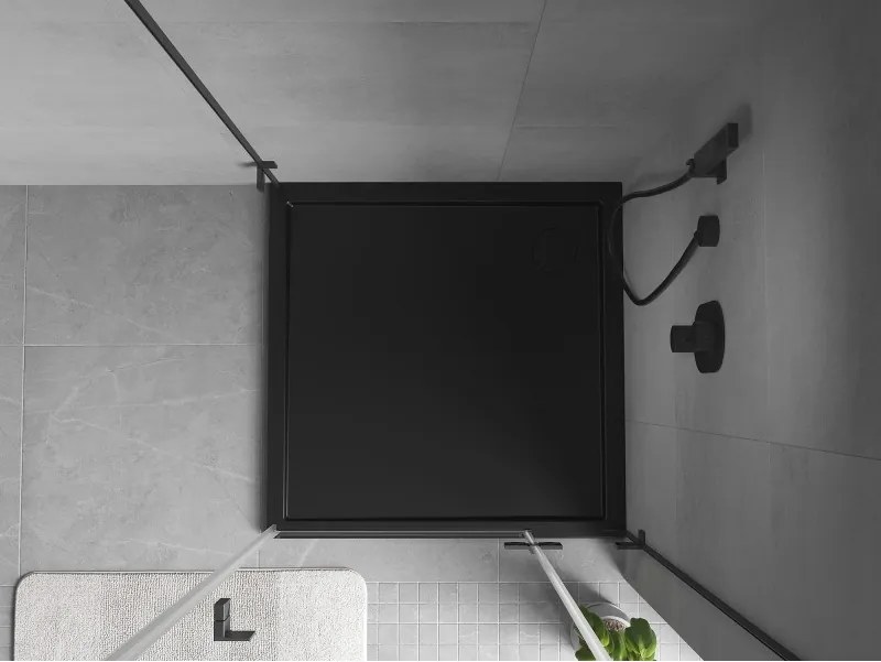 Mexen Flow štvorcová sprchová vanička slim 85 x 85 cm, čierny mat - 46S708585