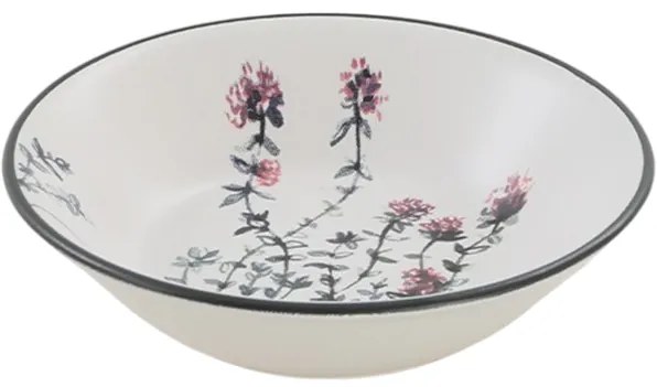 Súprava 6 kameninových hlbokých tanierov Herbal 18 cm