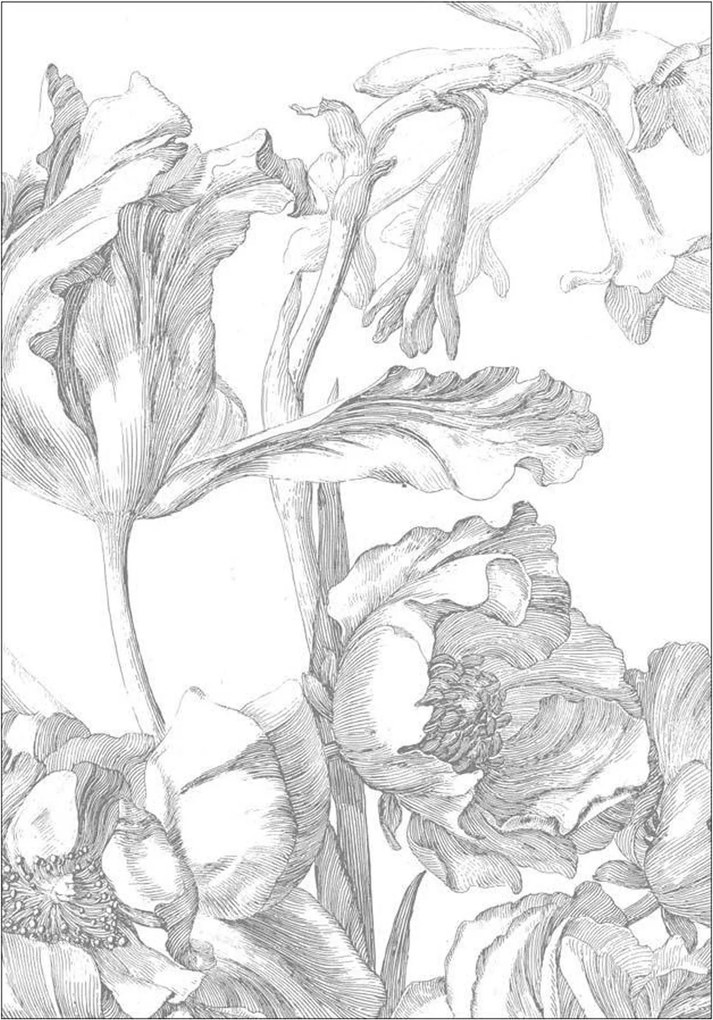 Vliesová tapeta Engraved Flowers