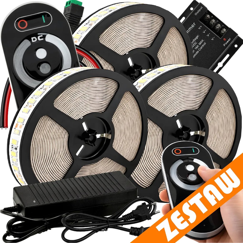 Sada LED pásikov 12V 15m 72W - zdroj + diaľkový ovládač