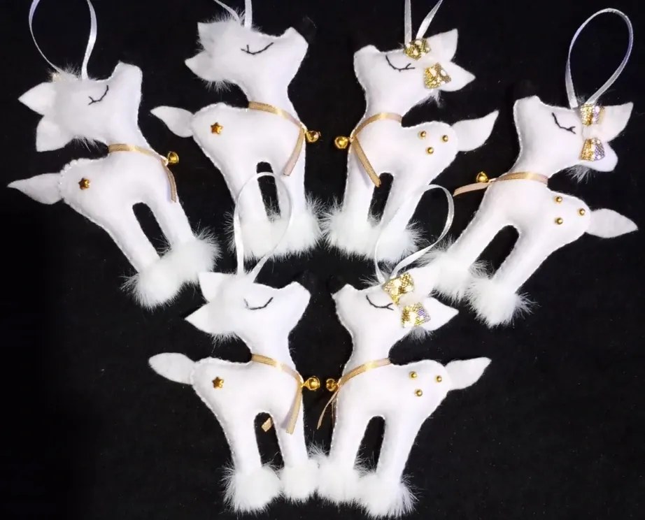 Ručne šité vianočné ozdoby Srnky mix