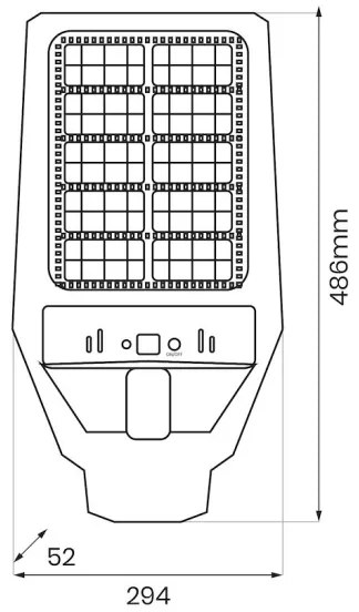 LED Stmievateľná solárna pouličná lampa so senzorom KERS LED/300W/3,2V 6500K IP65