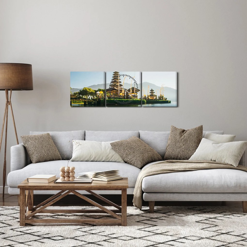Obraz Mount Batur (s hodinami) (90x30 cm)
