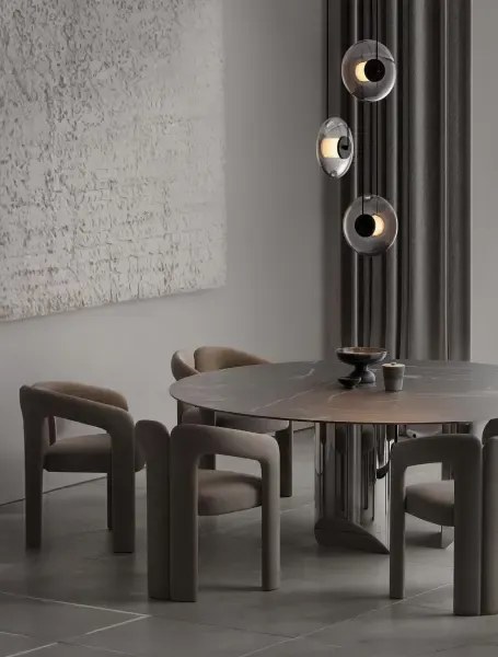 LED stmievateľný čierno-šedý moderný luster Skia 3