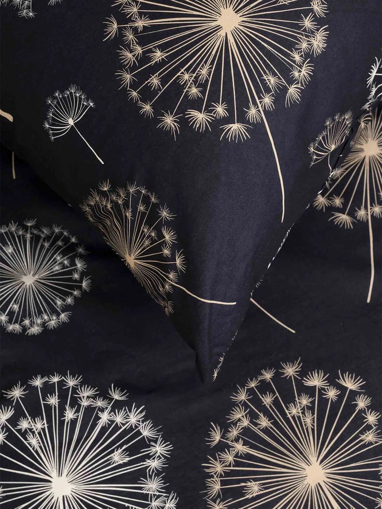 Bavlnená obliečka na vankúš Renforcé 40 × 60 cm - Púpavy čierne