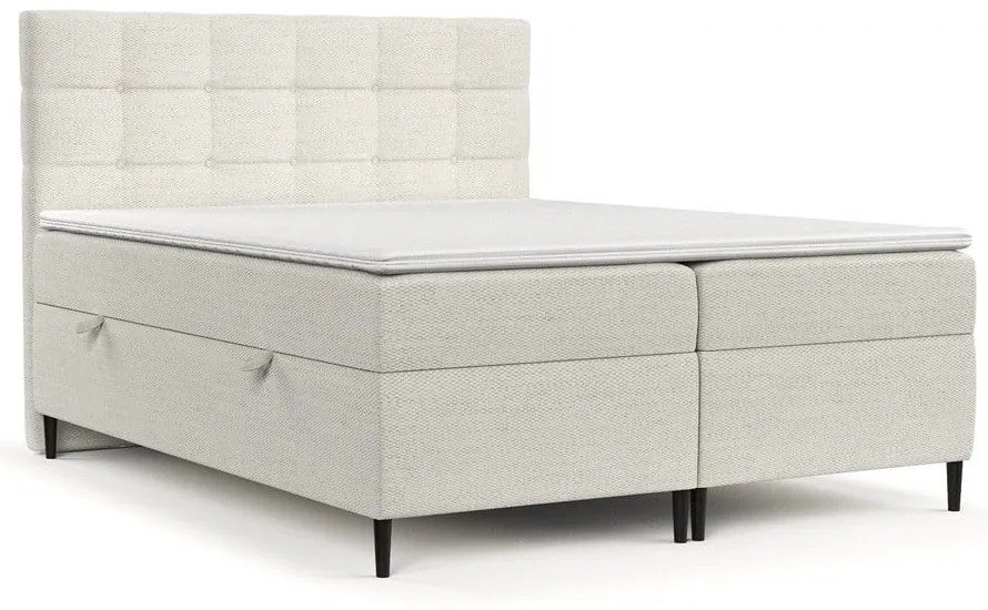 Krémovobiela boxspring posteľ s úložným priestorom 160x200 cm Urbaneo – Maison de Rêve
