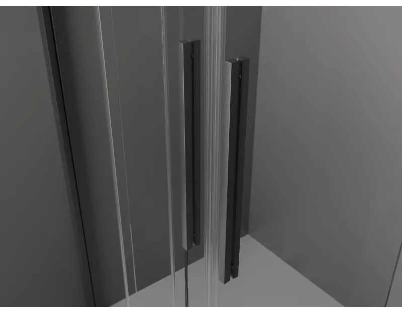Mexen Velar L Duo, posuvné sprchové dvere do otvoru 160 cm, 8mm šedé sklo, grafit brúsený, 871-160-003-42-66