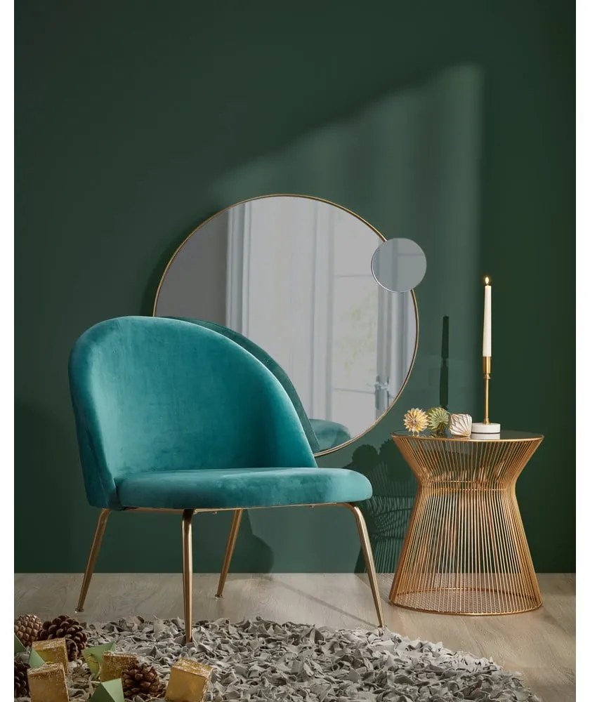 Okrúhly odkladací stolík so sklenenou doskou ø 40 cm Jolene – Kave Home