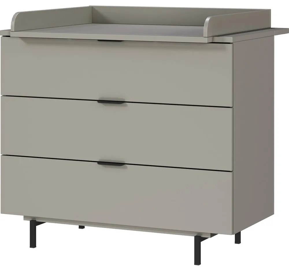 Sivá detská komoda s prebaľovacím pultom 105x102x54 cm Tomino – Germania