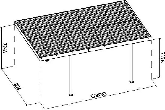 Kovový prístrešok na auto 5,3x3,2 m (antracit)