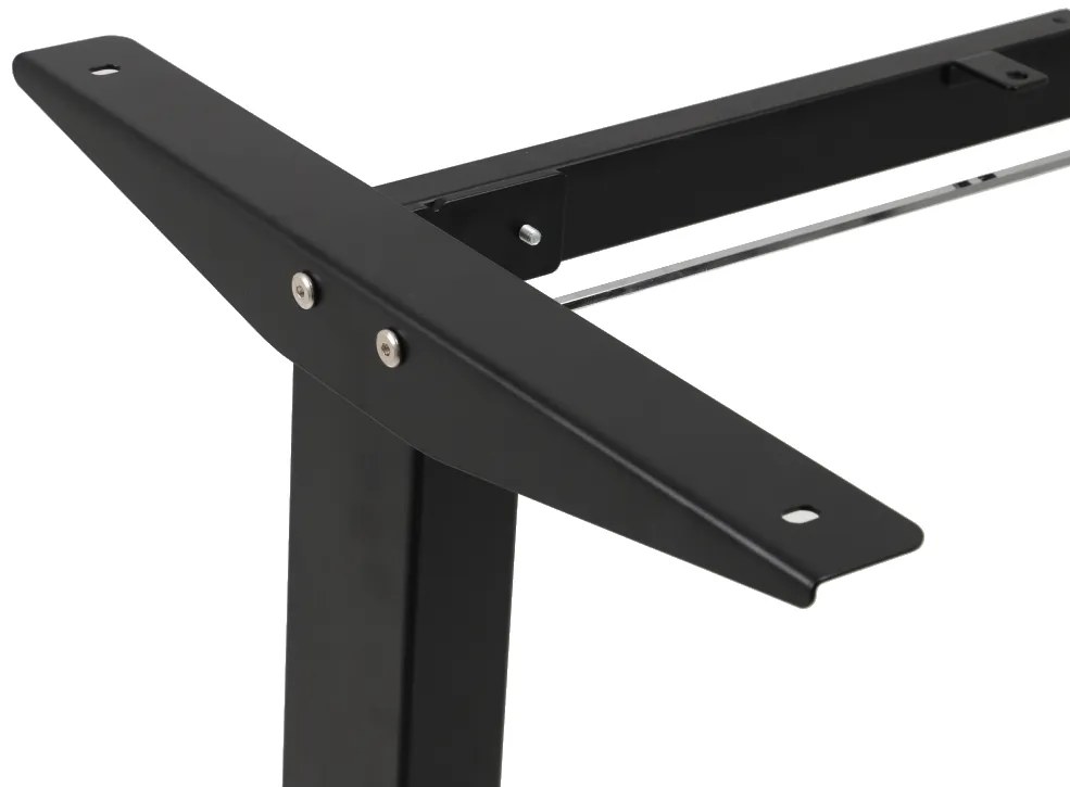 Výškovo nastaviteľný elektrický stôl BestBerg BBAT-14BWD / rozmer 140x70 cm / výška 93,4-125,4 cm / čierna/drevo