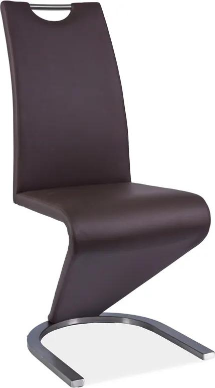 Najlacnejsinabytok H-090 jedálenská stolička, hnedá/kartáčovaná oceľ