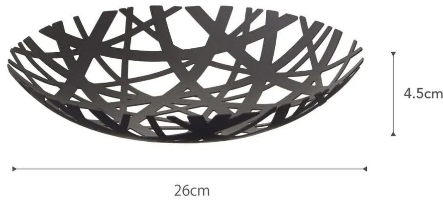 Čierna misa na ovocie YAMAZAKI Tower, ø 26 cm