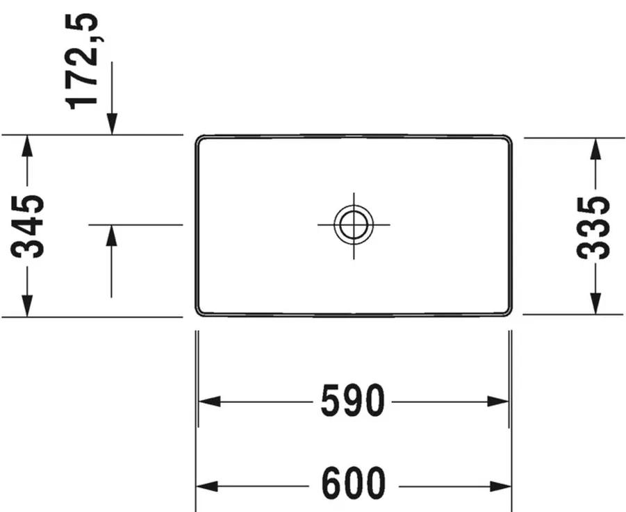 Duravit DuraSquare - Umývadlová misa 600x345 mm, biela 2355600000