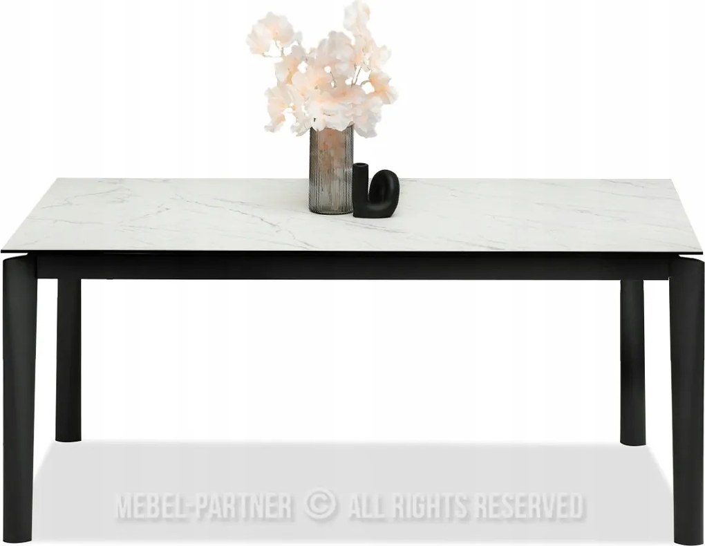 Jedálenský stôl Tornado (biely mramor čierna)