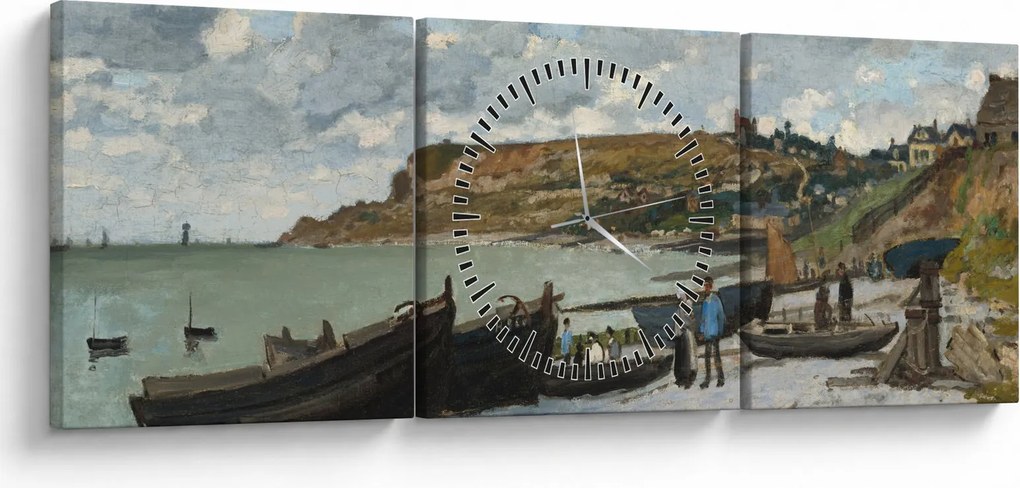 Obraz - Claude Monet, Sainte Adresse, reprodukcia (s hodinami) (90x30 cm)