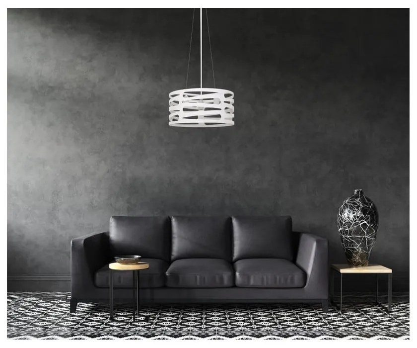 Biele závesné svietidlo s kovovým tienidlom Marisa – GTV