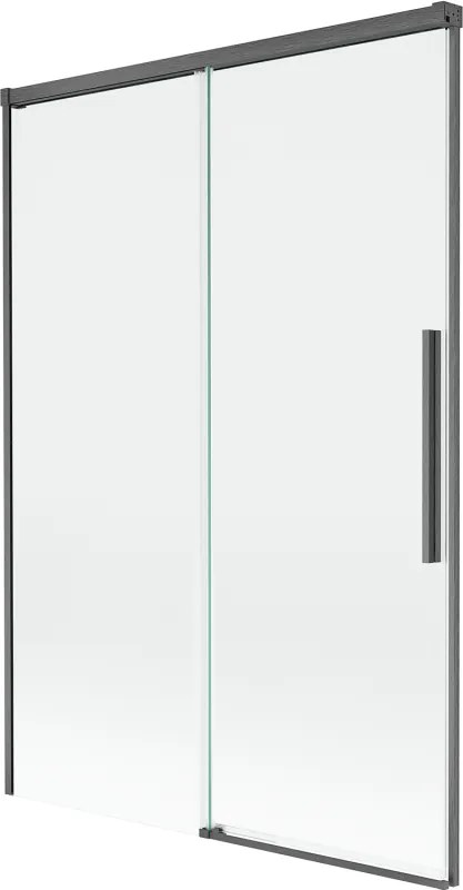 Mexen Rox, 2-krídlová posuvná vaňová zástena 120 x 150 cm, 8mm číre sklo, brúsený grafit profil, 8C9-120-001-66-00