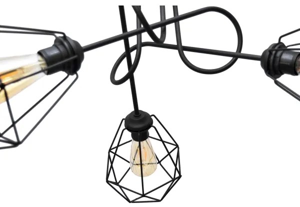 Prisadený luster KARO 3xE27/15W/230V čierna
