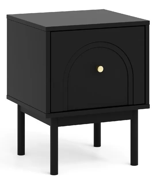 Nočný stolík Mazoma 41 cm čierny/zlatý