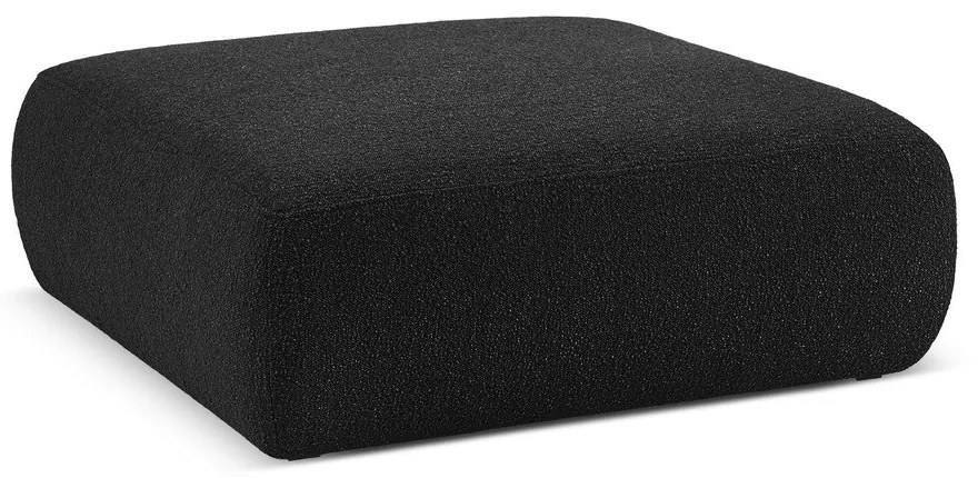 Čierny taburet z textílie bouclé Molino – Micadoni Home