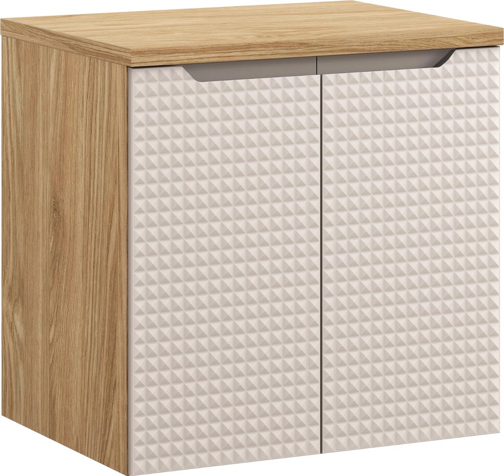 Comad Kúpeľňová skrinka pod umývadlo na dosku Luxor Beige 60 béžová/dub olejovaný