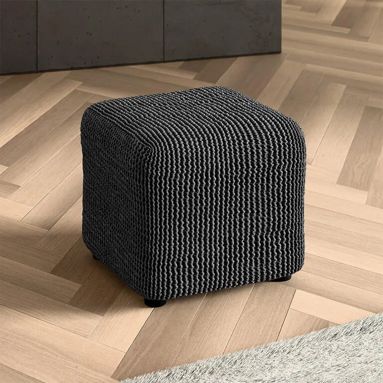 Bielastické poťahy COSTINA antracit taburetka (40 x 40 x 40 cm)