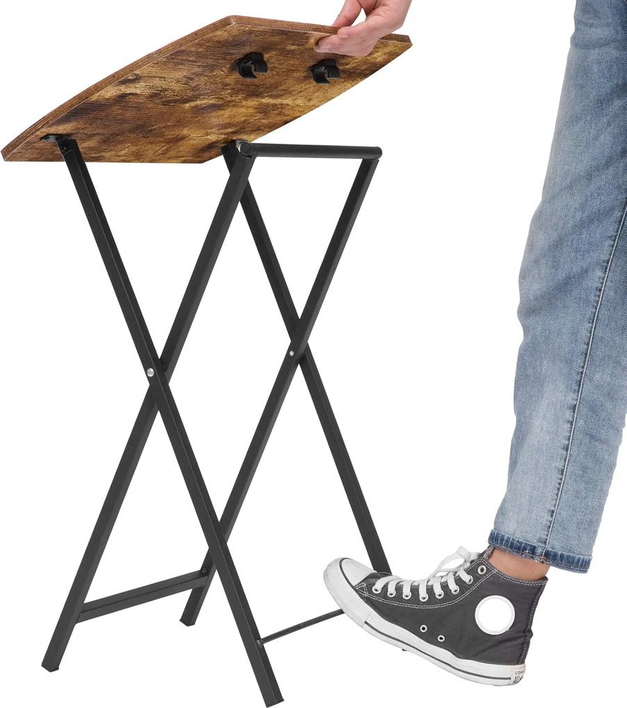 Skladací odkladací stolík Vasagle Fiona 48 cm hnedý/čierny